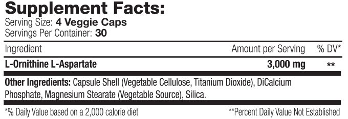 L-Ornithine L-Aspartate Capsule Label (Supp Facts) 2.png