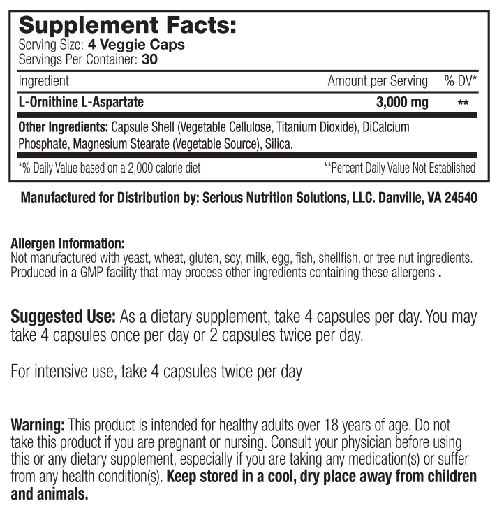 L-Ornithine L-Aspartate Capsule Label (Supp Facts).png